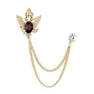 【Llife】BOTTON BROOCH Belagio Rhinestone Metal Brooch, Cascade Design, Silver , 1