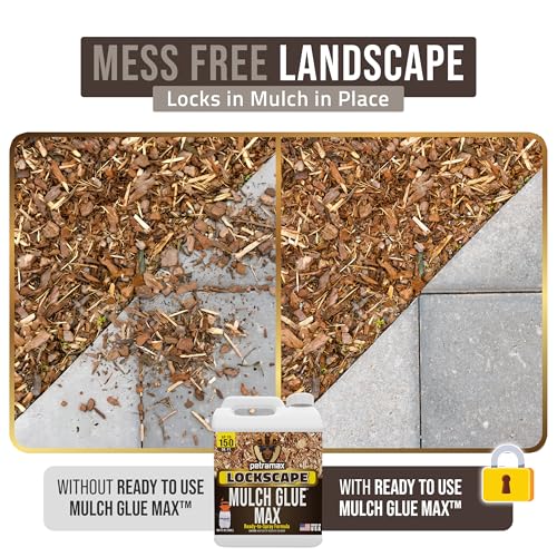 Image of PetraMax Lockscape Ready to Use Mulch Glue for Landscaping, 4 Gal, USA-Made | Ready to Spray Mulch Anchor & Landscape Glue Spray for Lawns & Patios, Pet-Safe Landscape Adhesive for Pine Straw, Wood Chips
