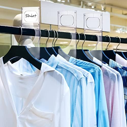 Miniatura 5 de Separadores de armario de plástico para colgar ropa, divisores de tamaño rectangular transparente para ropa (10 unidades)