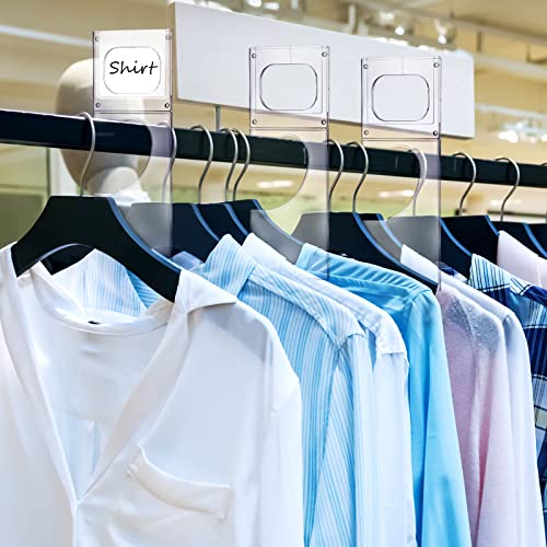 Kathfly 10 Pack Clothing Rack Size Dividers Plastic Closet Dividers for Hanging Clothes Transparent Rectangle Clothes Rack Size Label Hangers for Department Wardrobe Stores Organization by Kathfly - Used condition - Image 3