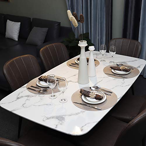 Manteles Individuales Redondo Salvamanteles Trenzado Resistente al Calor Alfombrillas de Comedor Ø 38 cm Atideslizante Fibra Sintética (Juegos de 6)