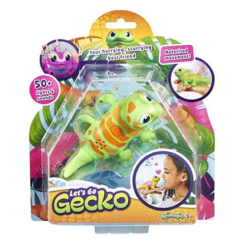 Animagic Let's Go Gecko (Grün), Gecko Spielzeug ab 5 Jahre, Eidechse Roboter Interaktives Kuscheltier. Kinderspielzeug Cover