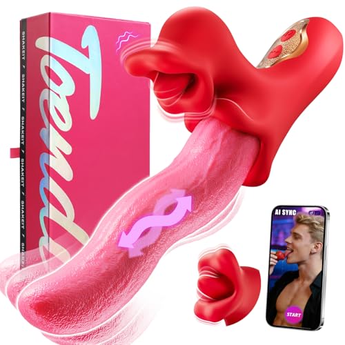 Image of Toendi Rabbit Vibrator Tongue Toy, G Spot & Clitoral Stimulator | 9 wriggling and 9 licking modes for dual stimulation, soft silicone, waterproof, rechargeable and easy to clean