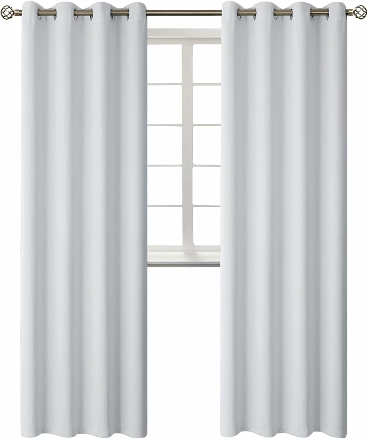 BGment Room Darkening Curtains 95 Inches Long - Grommet Thermal Insulated Drapes Window Treatment Curtains for Bedroom, 2 Panels, 52 x 95 Inch, Greyish White