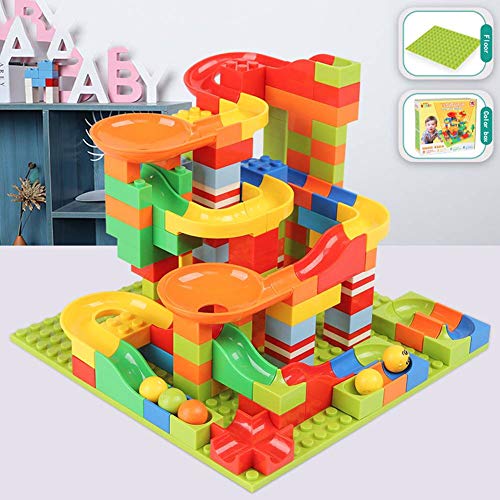 Preisvergleich Produktbild 165 Bausteine,Rutsche Ball Rutsche Premium-Bauplatten - kompatibel mit großen Bausteinen Aller führenden Marken - Blau, Grün, Rot, Gelb für Kinder von 3-6 Jahren