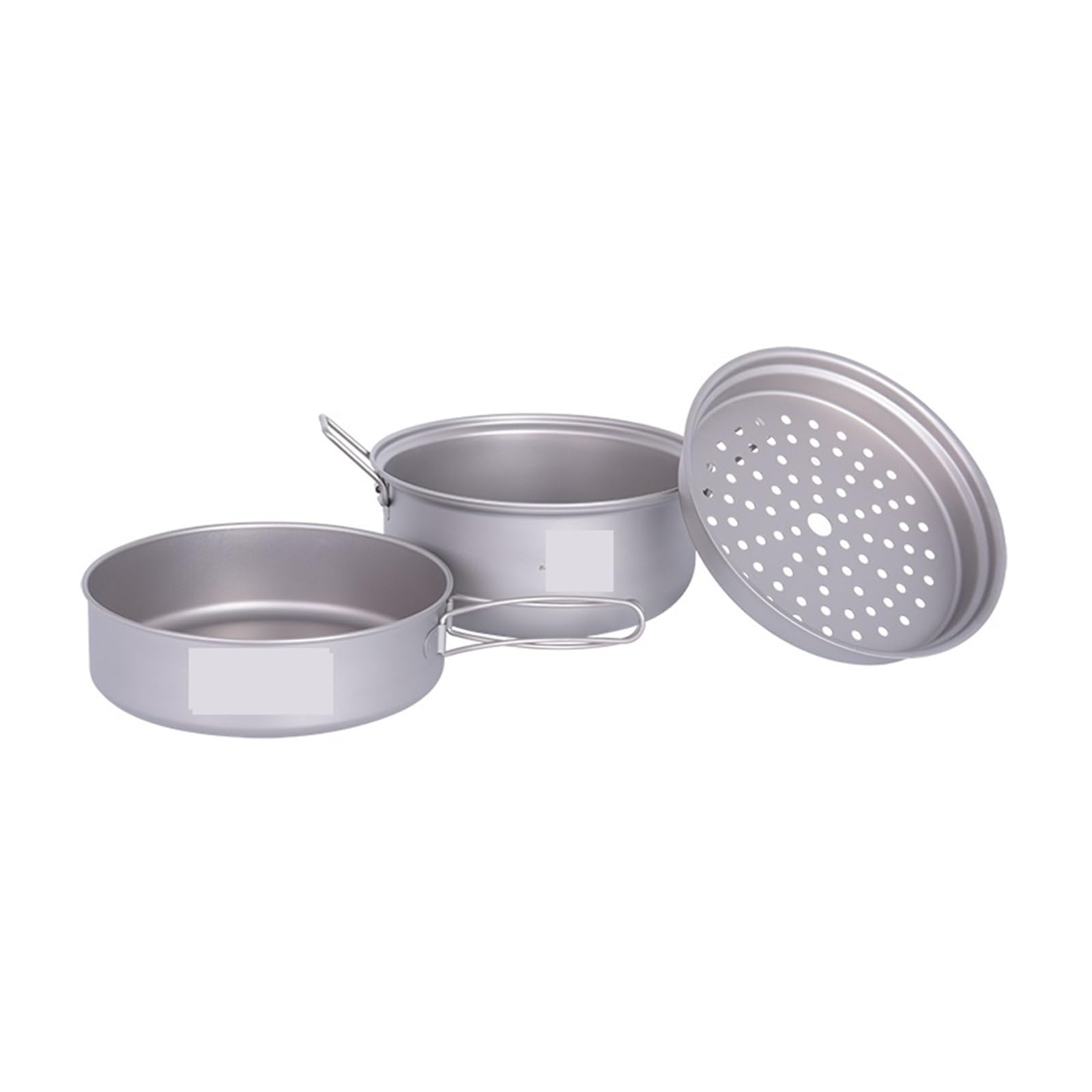 Titan-Camping-Kochgeschirr-Set, Suppentopf und Bratpfanne for das Kochen im Freien