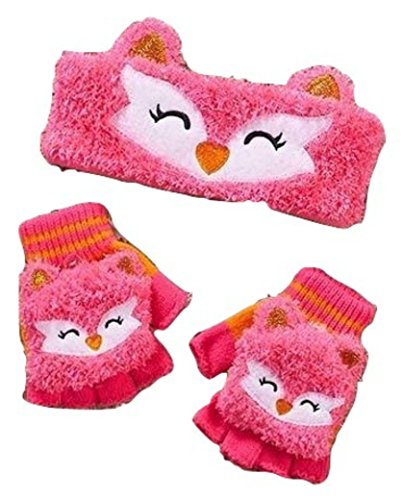 Girls' Critter Headwrap & Flip-Top Glove Sets (Fox)