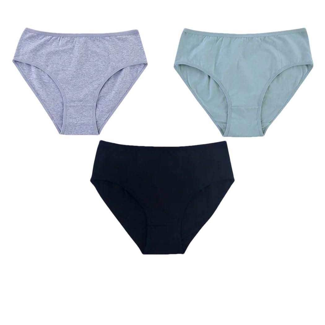 Mutandine da donna in cotone senza cuciture 3PCS mutandine biancheria intima mutande tinta unita slip morbidi