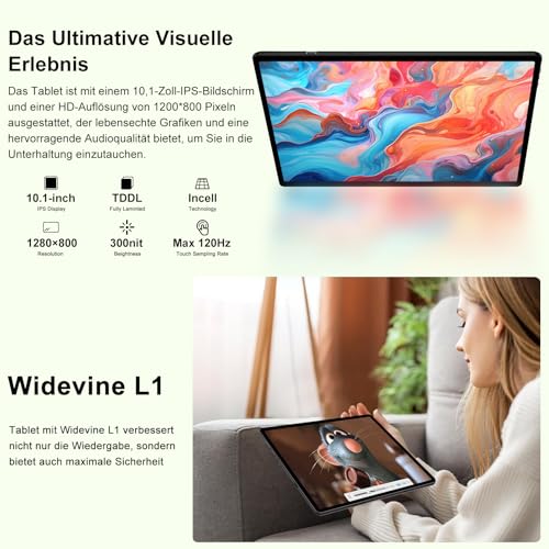 2026 Neueste Kinder Tablet 10 Zoll Android mit 5G WiFi 6, 20 GB RAM+128GB ROM(TF 2TB),Kindersicherung, 6000mAh, BT 5.0,Octa-Core, Widevine L1, 1280*800,GMS Certified Kids Tablet mit Eva Case-Blue ﻿ ﻿ 5