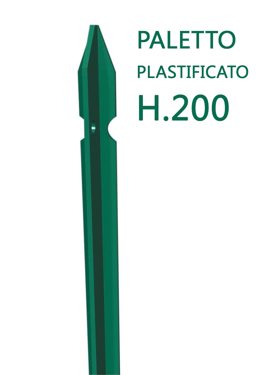 NEXTRADEITALIA CF da 10PZ Paletto a T altezza 200 CM sezione mm 30x30x3 PLASTIFICATO Palo Verde da GIARDINO recinzione in ferro