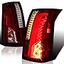SPEC-D TUNING Red Smoke Lens LED Bar Tail Lights Compatible with 2003-2007 Cadillac CTS Left + Right Pair Assembly