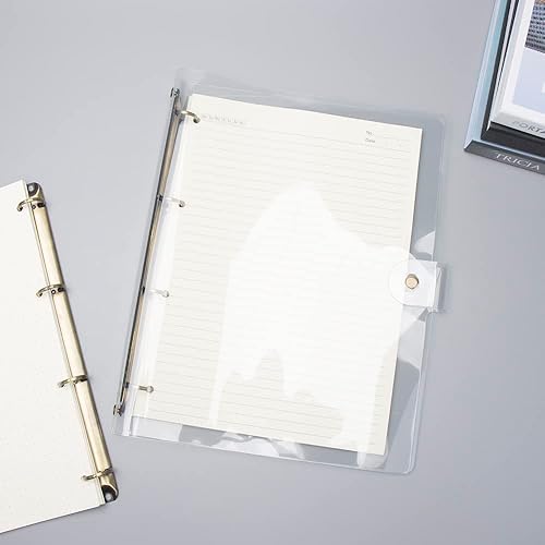 Miniatura 18 de Juego de 2 piezas de 6 anillas con mecanismo de carpeta A5 para cuadernos, juego de peines redondos de metal dorado para planificadores y Anillo