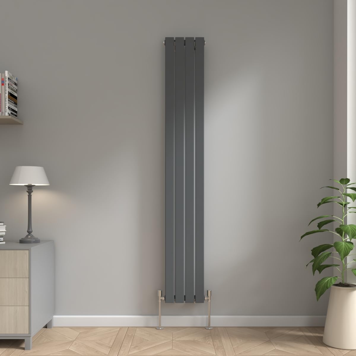 Nrg Anthracite Modern 1800X272mm Single Panel Bathroom Central Heating Radiator