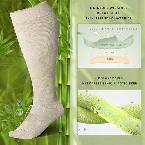 Image of LEVSOX Wide Calf Compression Socks for Women&Men Plus Size 15-20mmHg Knee High Large Support Stockings for Circulation