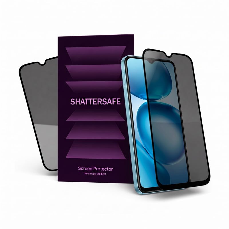 Image of Anti-Spy Privacy Tempered Glass Compatible For Itel A100C [Pack of 2]. Anti-Scratch, Edge-to-Edge Protection With Easy Installation Kit.