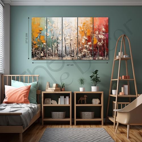 Image of The Castle Decor abstract art painting with frame Big Size 27x48 Wall art for living room,Bedroom,Drawing room,Hotels-Wooden Framed-726