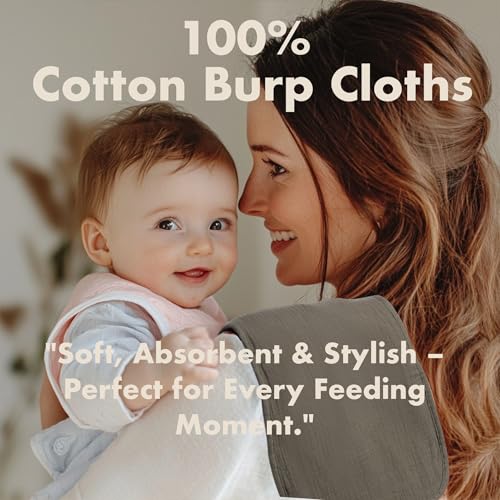 100% Cotton Muslin Baby Bibs, Extra Soft and Absorbent, 6-Layer Multicolor Set (6-Pack), Perfect for Boys & Girls (Olive Green)3