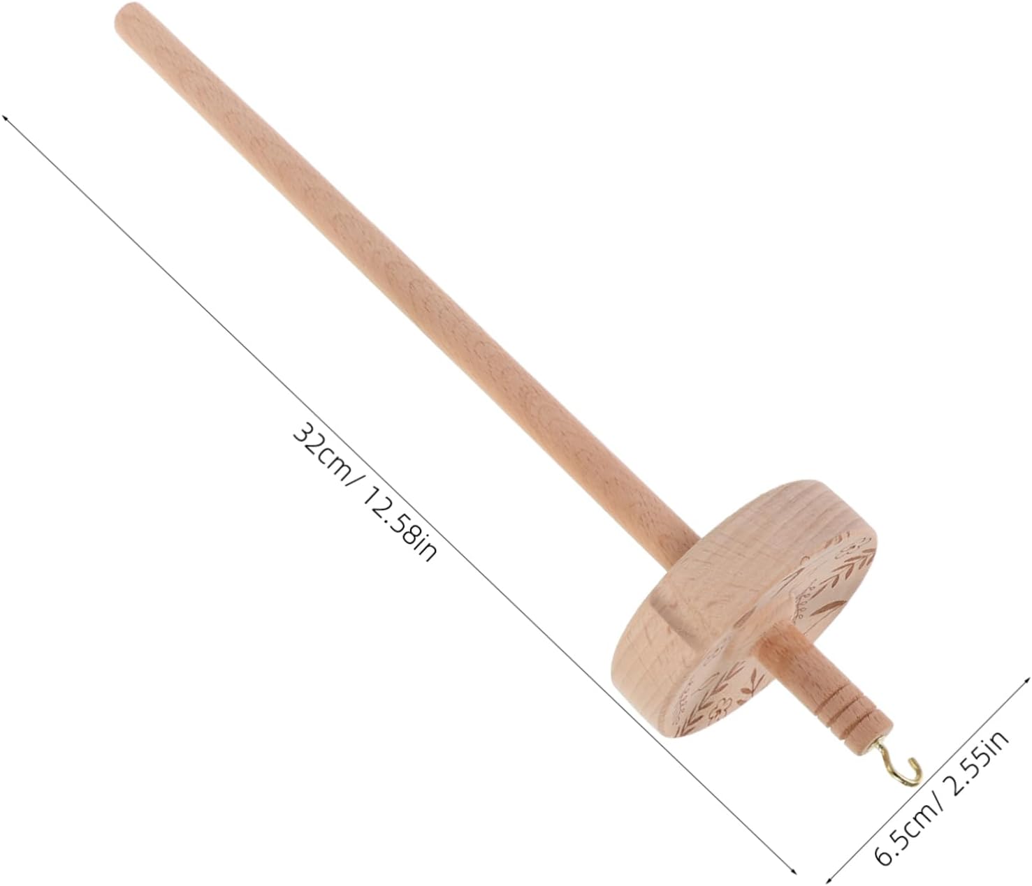 DIYEAH 1 Set Wooden Drop Spindle Kit Whorl Yarn Spinner with Wool Strip for Spinning and Weaving Durable and Portable Tool for All Skill Levels