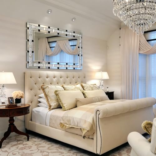 Chende 32" x 47" Crystal Large Wall Mirror for Decor Living Room - image 8