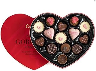 Martins Chocolatier Oh Hello Gorgeous Heart Shaped Box of Chocolates | Love Gift Set | 14 Handmade Belgian Milk, White & Dark Chocolates | Ideal Present for Birthday, Valentines & Anniversary 209g
