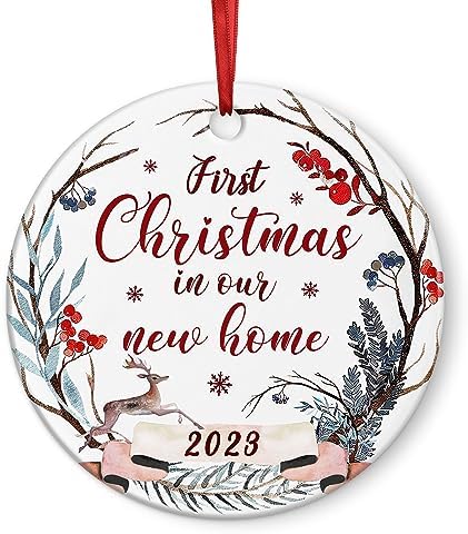 New Home Christmas Ornament 2024 - First Christmas In New House Acrylic Hanging Decoration
