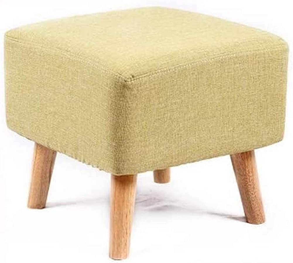 Repose-Pieds Pouf Carré Tabouret en Bois Chaise Rembourrée Décoration