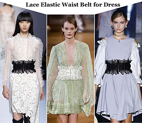 Womens Lace Elastic Waist Belts Wide Stretch Corset Cincher Belt Waistband3