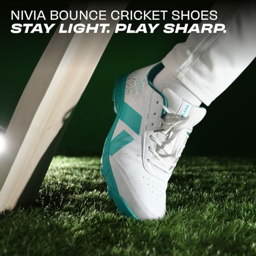 Image of Nivia Bounce Cricket Shoes | Mesh & TPU Upper | Cushioned EVA Insole | Durable PVC Outsole | Cricket Shoes for Men | Lightweight| Sports Shoes