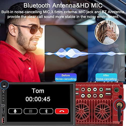 Wireless Carplay&Android Auto Car Stereo Compatible With Voice Control -7 Inch Hd Lcd Touchscreen Monitor,Mirror Link,Bluetooth,Subwoofer,Usb/Type-C Port,Swc,Am/Fm Car Radio Receiver,Backup Camera #TOP4