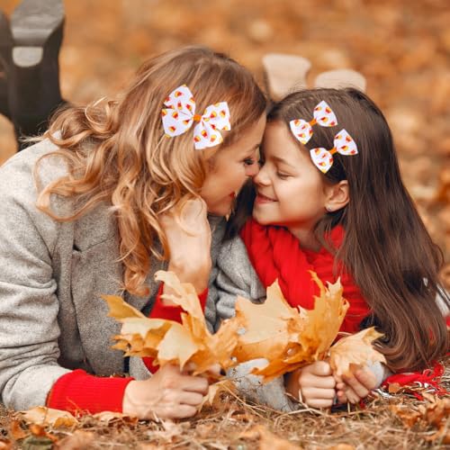 4-PCS-Thanksgiving-Hair-Bow-Set-Candy-Corn-Hair-Clips-for-Toddler-Girls-Fall-Hair-Bow-Clips-Handmade-Ribbon-Bows-Thanksgiving-Fall-Autumn-Hair-Accessory-for-Women-Girls