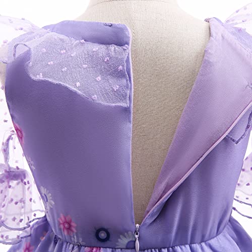 Image of Encanto Dress Costume for Girls Mirabel Dress Up for Kids Toddler Isabella Halloween Costume Outfits Cosplay