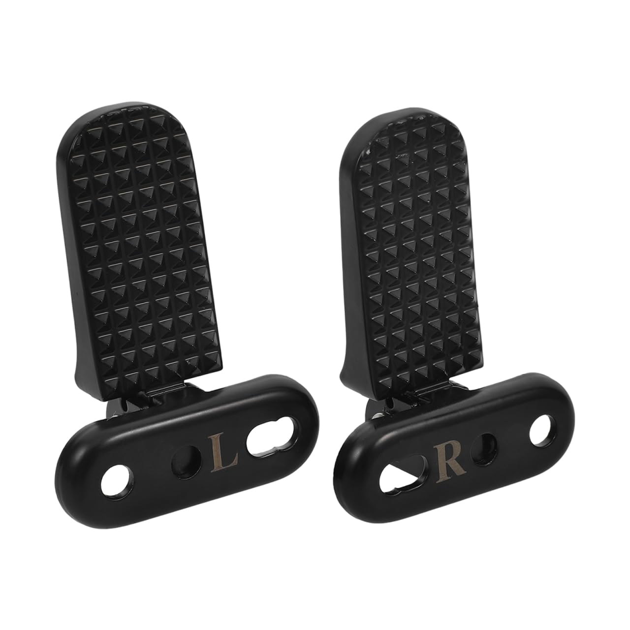 Ciieeo 1 Pair Folding Electric Moped Foot Pegs, Aluminum Alloy Rear Passenger Pedals for Scooter, E-Bike Motorcycle Accessories, Black Flip Up Down Step Plate, 43-51mm Hole Distance