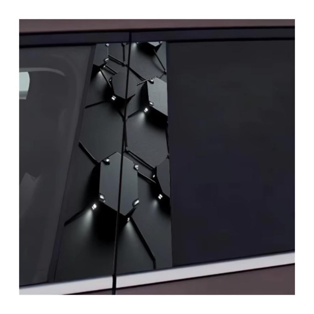 Bertdcx One Color Car Stickers Unique And Creative B Pillar Protective Film Future Honeycomb Matrix Auto Parts