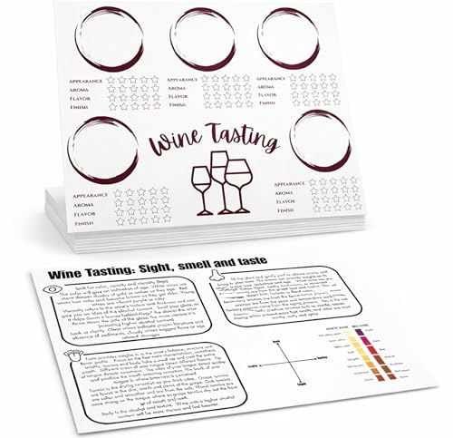 Premium Wine Tasting Kit - Includes 20 Scorecards and 5 Wine Guides - Heavy Cardstock for Luxury Feel - Ideal for Tasting Parties, Blind Tasting 101, Tasting Clubs and Wine Events - Made in the USA