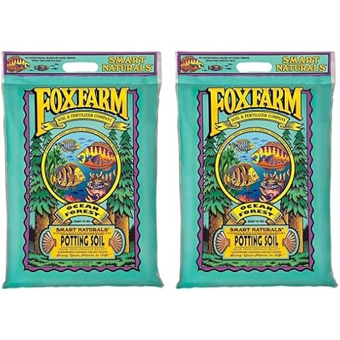 FoxFarm Ocean Forest Potting Soil, 12qt (Pack of 2) - Light, Aerated Texture, Designed for All Container Plants - pH Adjusted for Optimal Nutrient Uptake, Effectively Retains Moisture Cover
