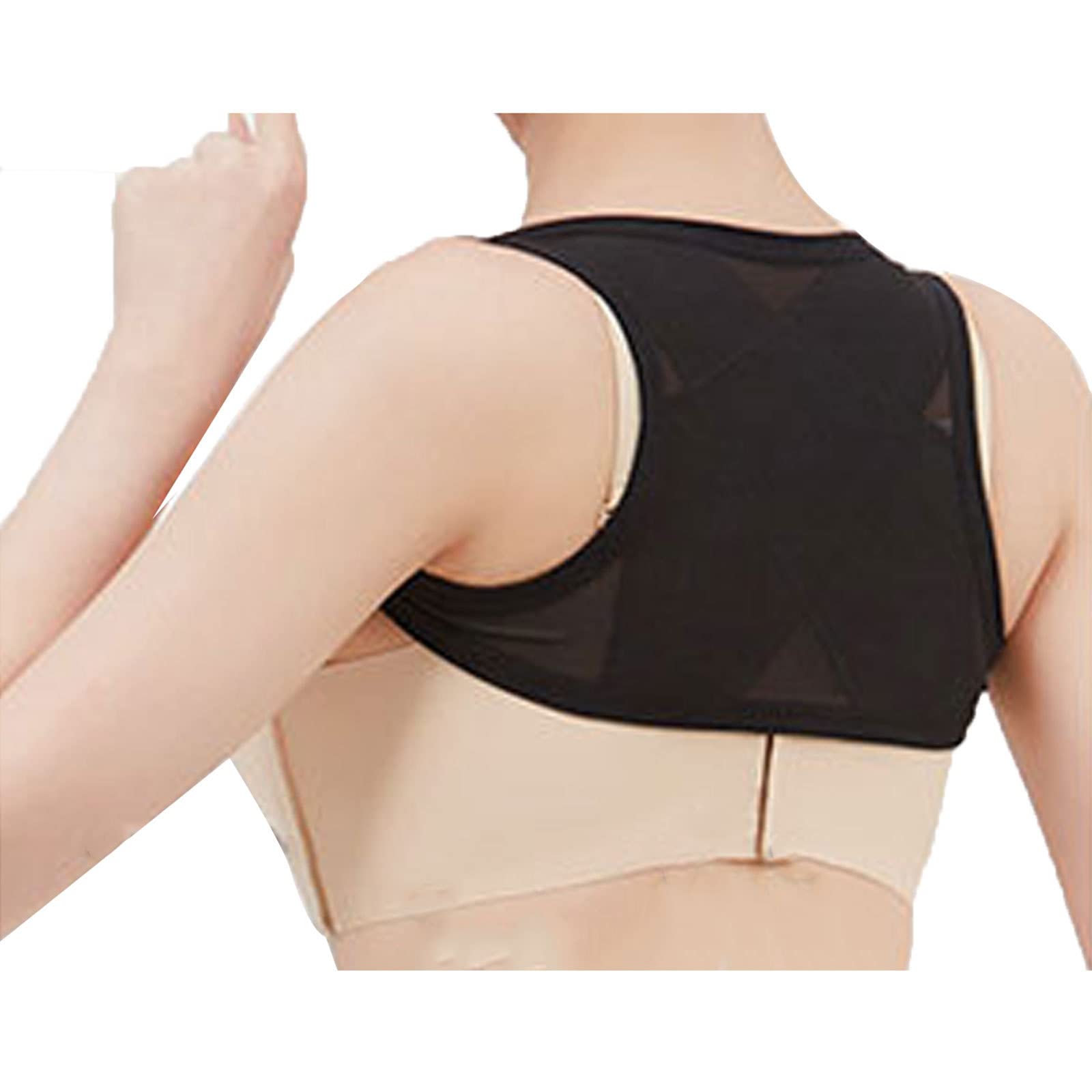 Correttore posturale per Uomo e Donna |Tutore per la Schiena per la Postura, Supporto per Le Spalle Posteriori,Beige-S (Beige S) Present