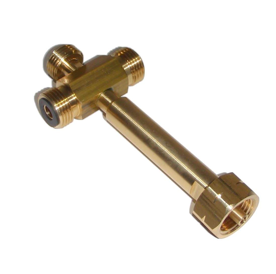 11kg Gasflasche T-Anschlußstück T-Stück 3-Fach Adapter Ausgangsverteiler mit 3 Abgängen für 3 Regler Druckminderer oder Mehrflaschenanlage 3x W21.8x1/14LH :: LPG Flüssiggas Propangas Propan Butan