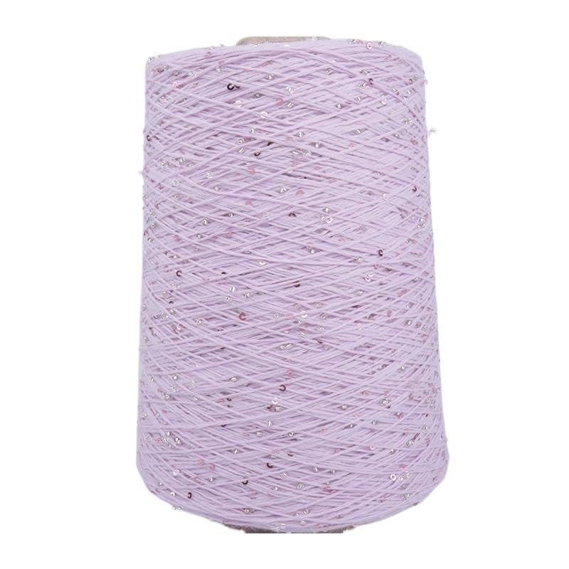 5 szyszek 500 g koronkowej przędzy bawełnianej z koralikami 5-warstwowe szpule dziewiarskiej(6#Lilac)