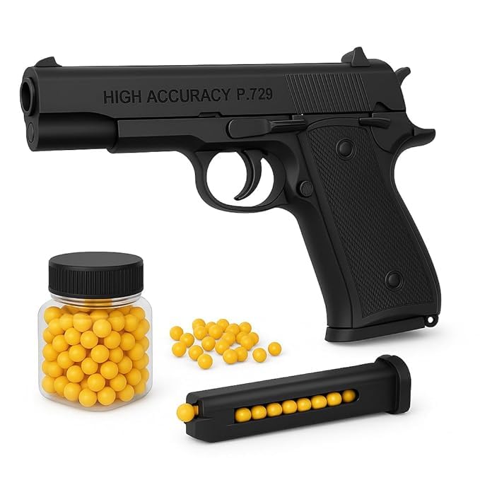 S & H Air Soft Toy Gun for Boys with Bullets Mouser Toy Gun with BB Bullets for Kids Fun, Police Role, Army Role, Birthday Gift Pistol Gunfor Kids Toys| Pack Long Range Toys Gun with Bullets-image-16
