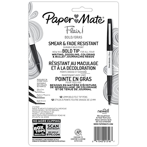 Caneta Paper Mate Flair Bold - Blister c/12 Sortido