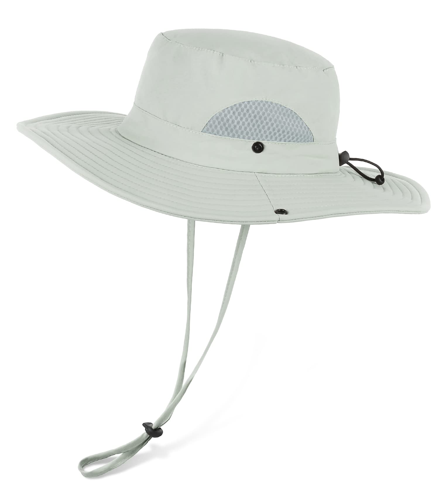 Sun Hats for Men, Wide Brim UPF 50 Sun Hats Summer Mesh UV Protection Beach Safari Hat, Fishing Walking Hiking Boonie Hat with Adjustable Chin Strap Waterproof Breathable