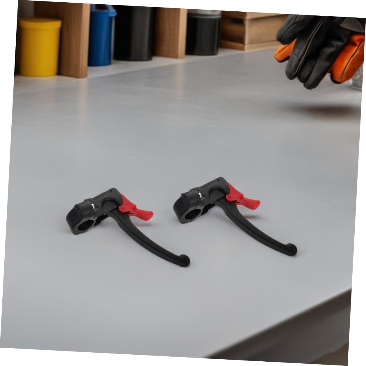 2pares Manijas de Freno para Silla de Ruedas Extensibles de Plástico Autoblocantes para Frenos de Mano de Repuesto para Mantenimiento de Sillas de Transporte