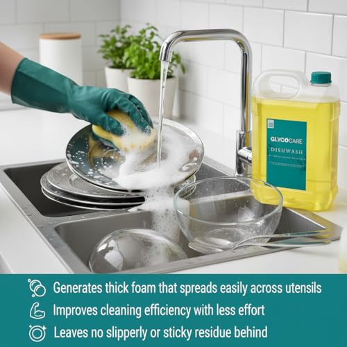 Image of Dishwash Gel - Tough on Grease, Gentle on Hands (Yellow, 5 Ltr.)