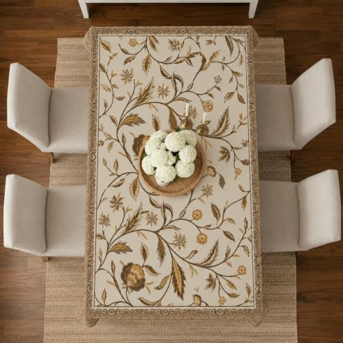 Image of STITCHNEST Cotton Slub Table Cover for 8 Seater Dining Table|60 x 90 Inches, Digitally Printed|Durable, Washable & Fade-Resistant Fabric