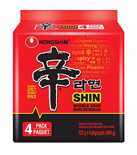 Image of Nongshim Shin Original Ramyun, Spicy, 4.2 Oz, 4 Count, Pack of 8