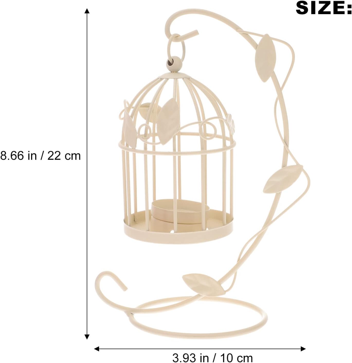 Mobestech Bird Cage Candle Holder Metal Decorative Lantern 4.3 X4.3 X8.7 Vintage Hollow Out Design for Home Wedding Party Centerpiece Decoration