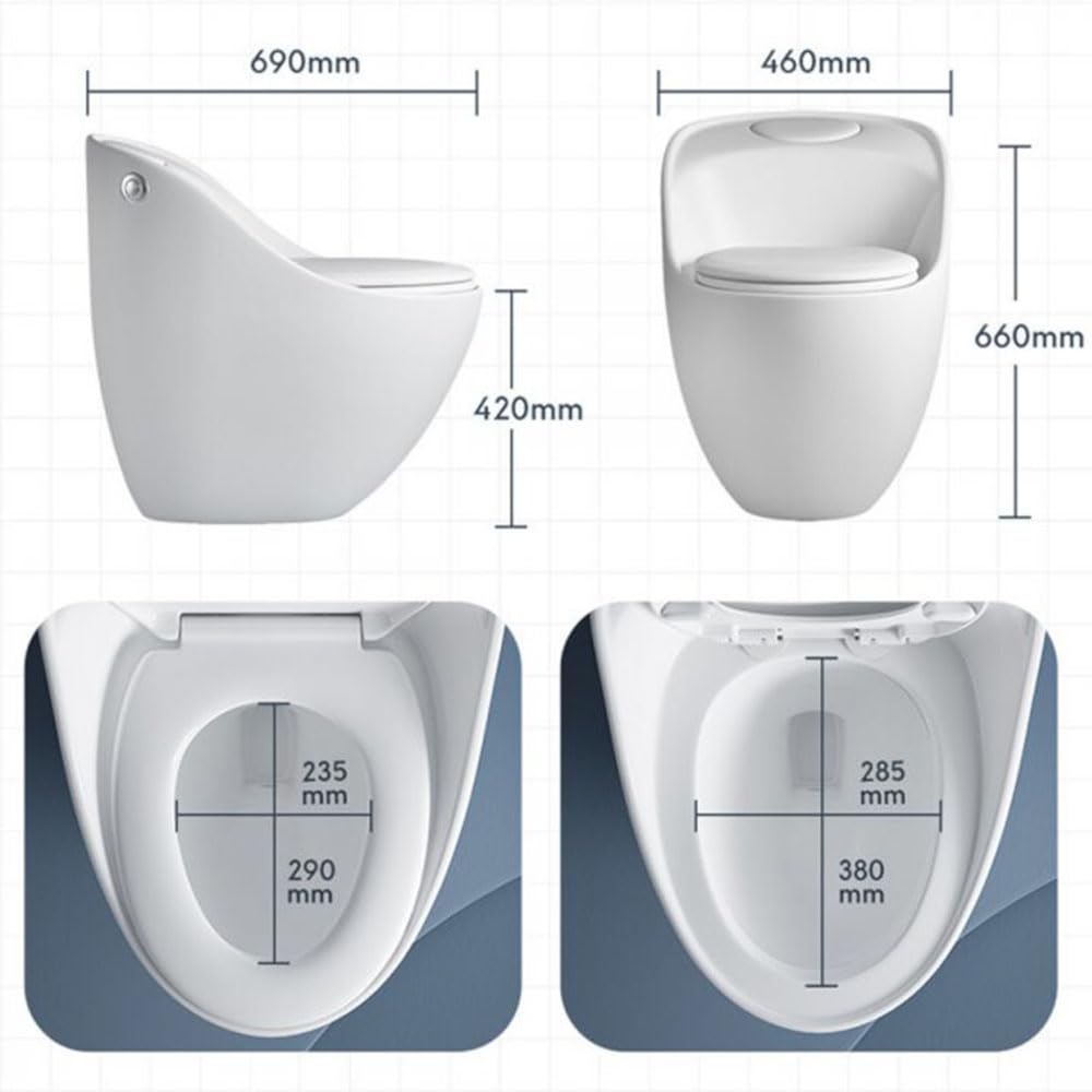 EGO INTERIORS Royalty Line | Einteilige Stand-WC mit eingebautem Spülkasten | Komplett-Set | kompakt und randlos | Sitz mit Soft Close Absenkautomatik | Quick Release Scharnieren | weiße Keramik