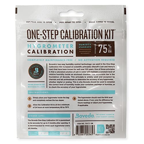 Boveda One Step Hygrometer Mess Free Calibration Kit Preloaded 75 RH