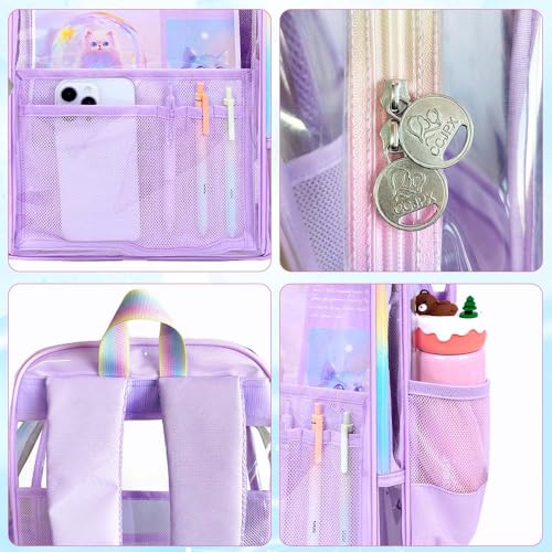 Image of AGSDON Clear Backpack, Heavy Duty Transparent Bookbag, See Through PVC Backpacks for Women Men