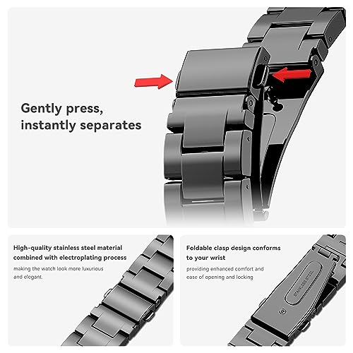 Image of Gold Watch Bands for Women Compatible with Apple Watch Band 38mm 40mm 41mm 42mm 44mm 45mm 46mm 49mm Adjustable Metal Band Cowboy Steel Chain Bracelet for iWatch Series1 /2 /3 /4 /5 /6 /7 /8 /9 /10 /11 /SE